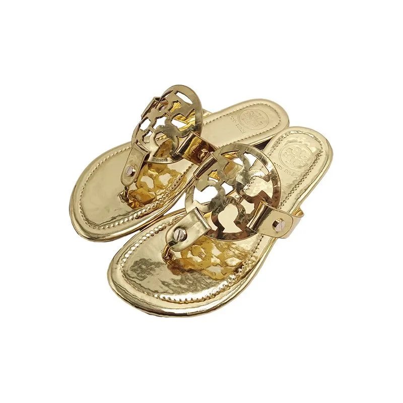 Mirror gold TB leather